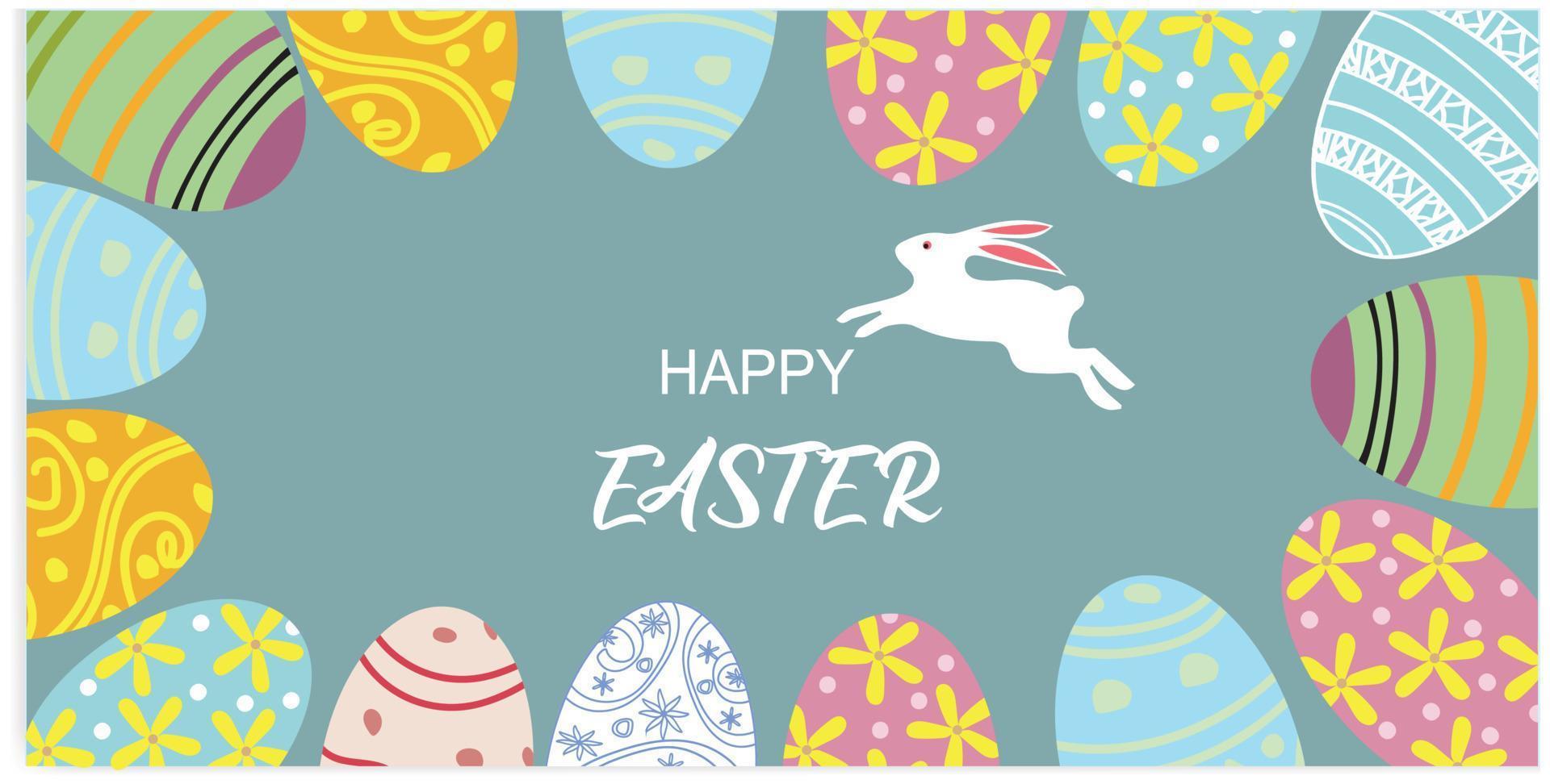 Vector Illustration of Happy Easter Holiday with Painted Egg ...