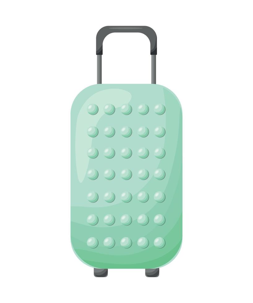 Suitcase on wheels in flat style, vector illustration isolated on white background