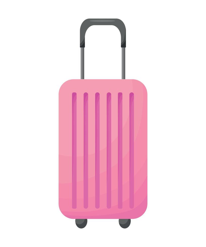 suitcase on wheels in flat style, vector illustration isolated on white background