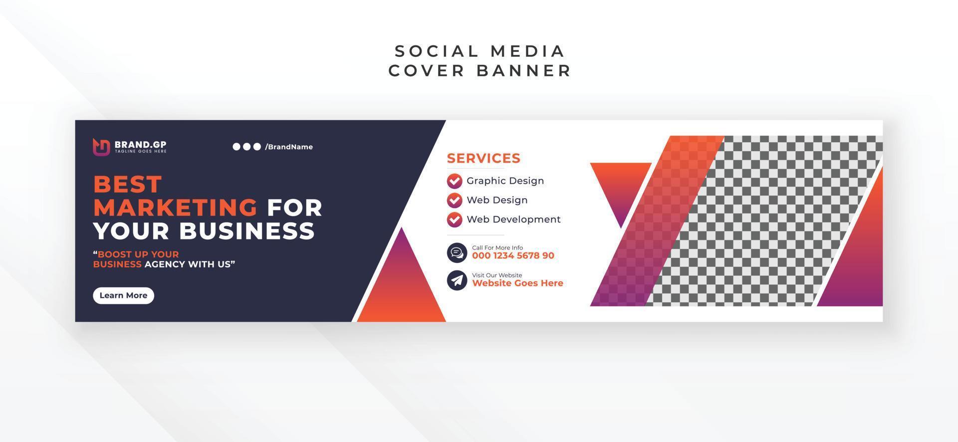 moderno creativo social medios de comunicación linkedin cubrir bandera anuncio diseño vector