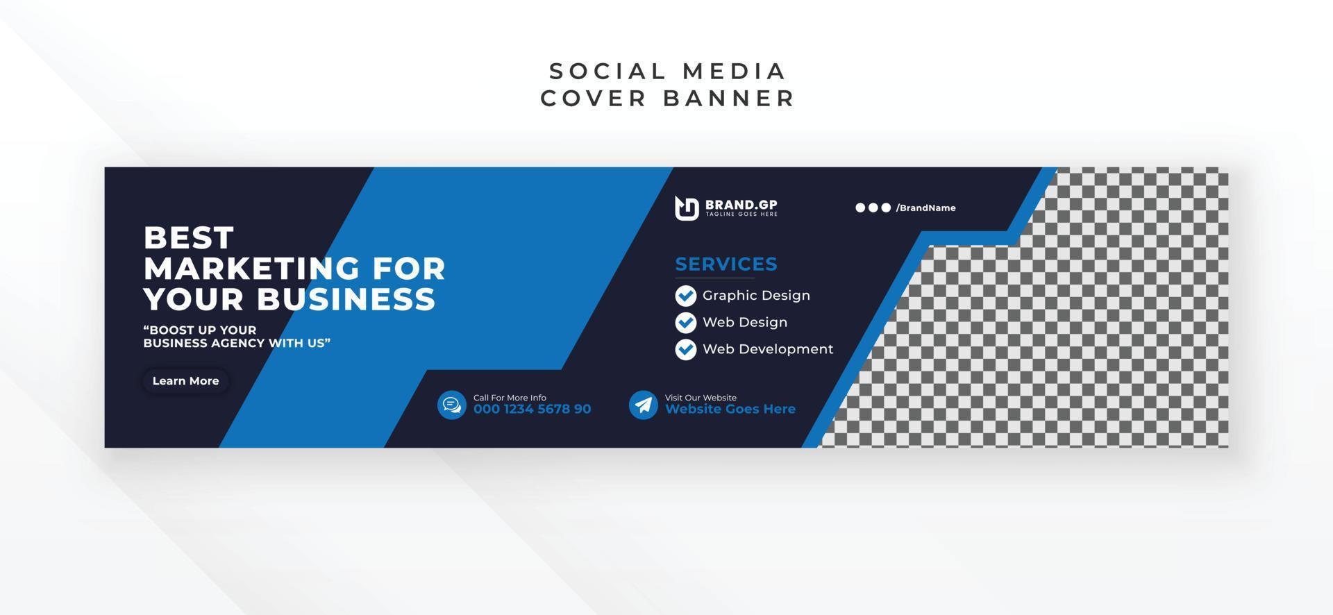 Modern creative social media linkedin cover banner ad design vector