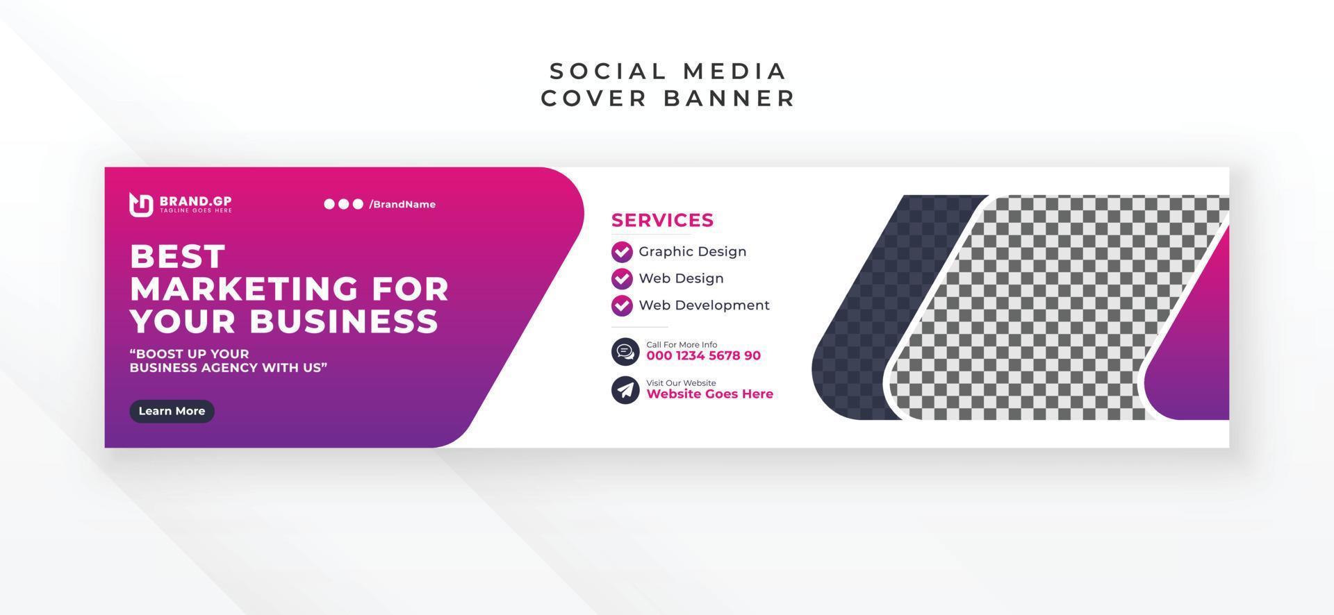 Modern creative social media linkedin cover banner ad design vector