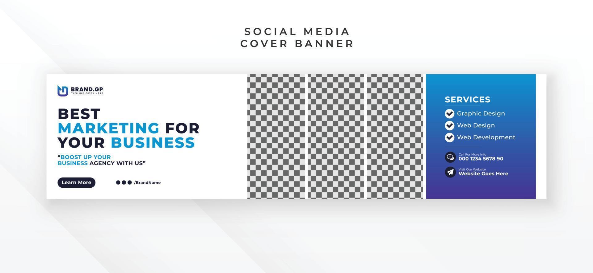 Modern creative social media linkedin cover banner ad design vector