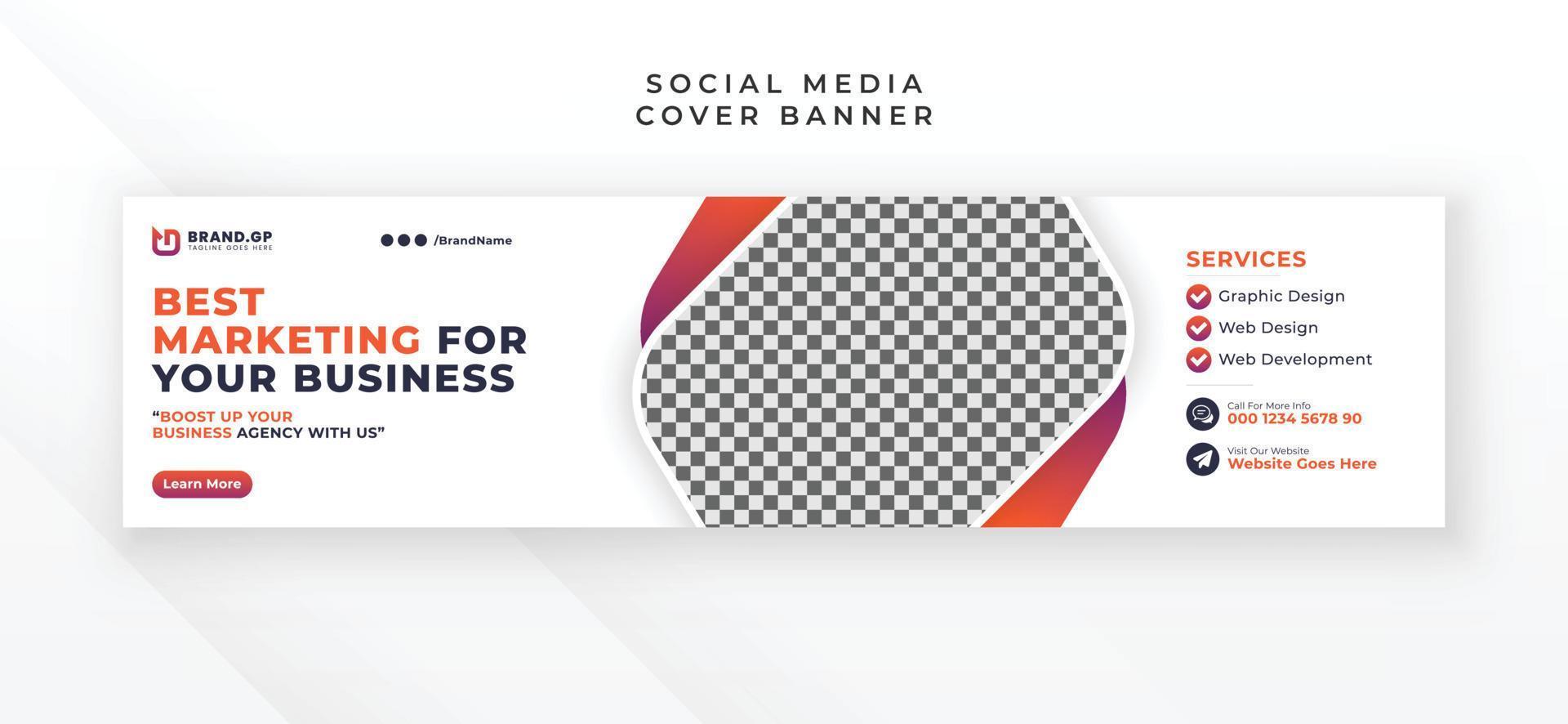 Modern creative social media linkedin cover banner ad design vector