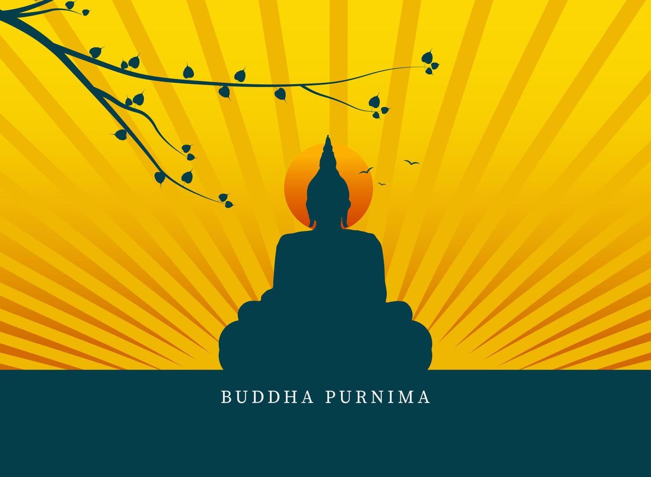 Vector illustration of buddha Purnima or vesak day