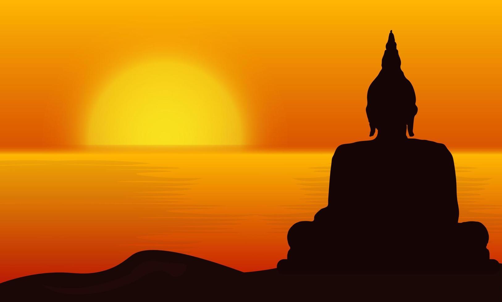 Vector illustration of buddha Purnima or vesak day