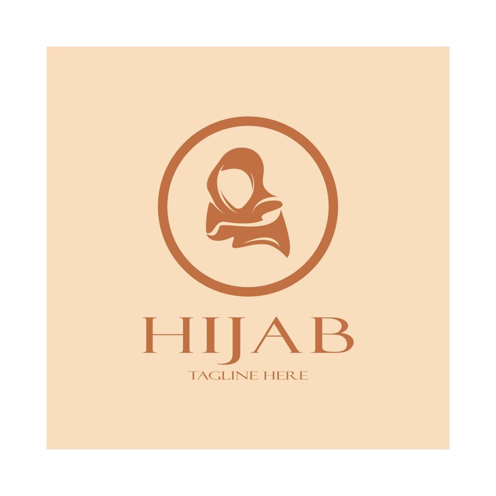 muslimah hijab logo template vector illustration design-vector