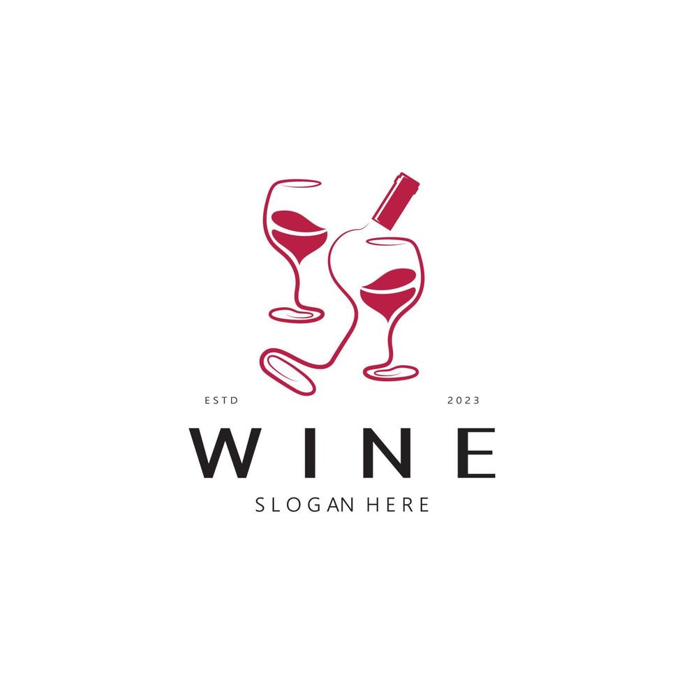 plantilla de diseño de logotipo de vino ilustración vectorial de icono-vector vector