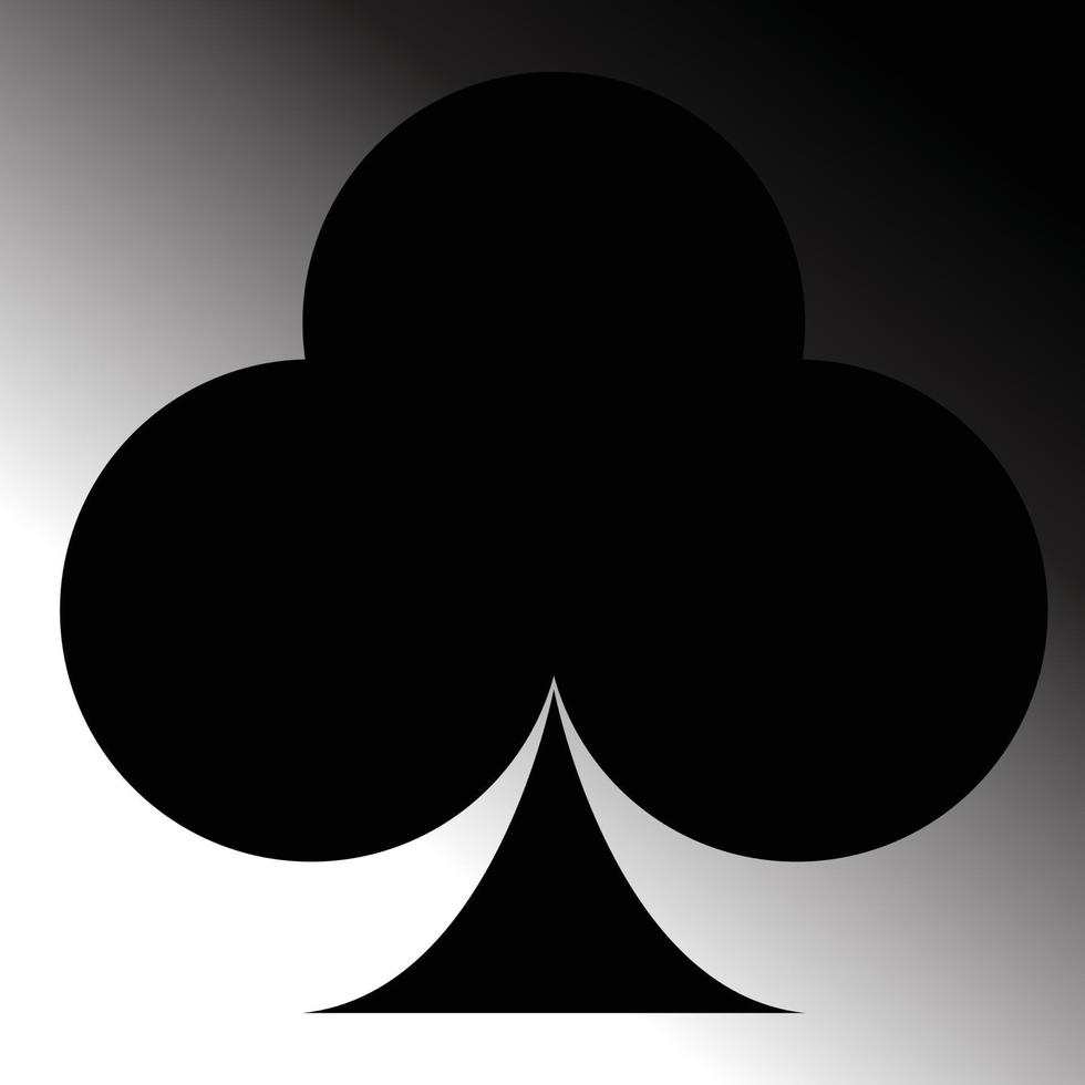 Club shape from playing cards , black club, playing cards symbol, club vector illustration, suitable for games design and banners and tags and signs, good for print material, club sign and logo