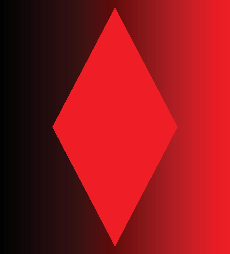 Diamond shape from playing cards, red diamond, playing cards symbol, diamond vector illustration, suitable for games design and banners and tags, good for print material, club sign and logo