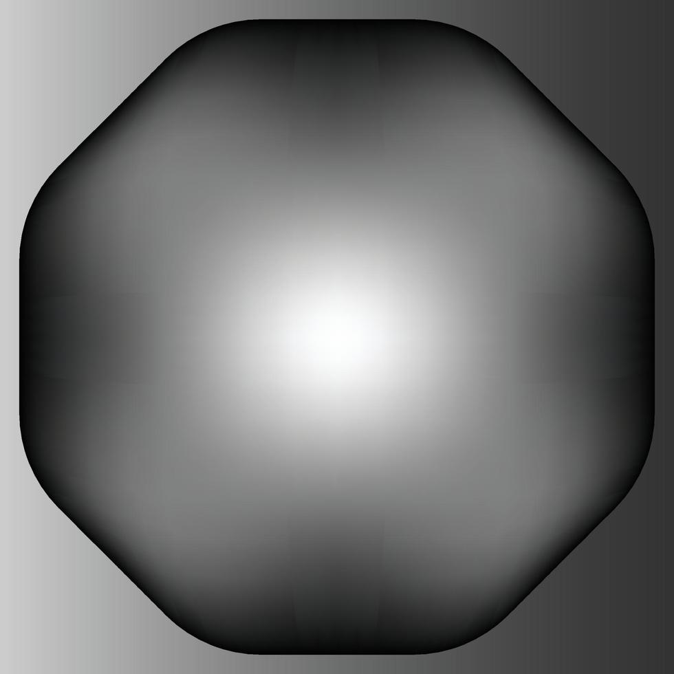 A black diamond with octagonal shape, three dimensional octagonal, jewelry gemstone, grey gradient background, black diamond vector illustration, suitable for web and apps button, jewelry shop logo