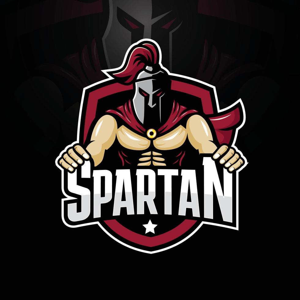 diseño de logotipo de mascota espartana vector