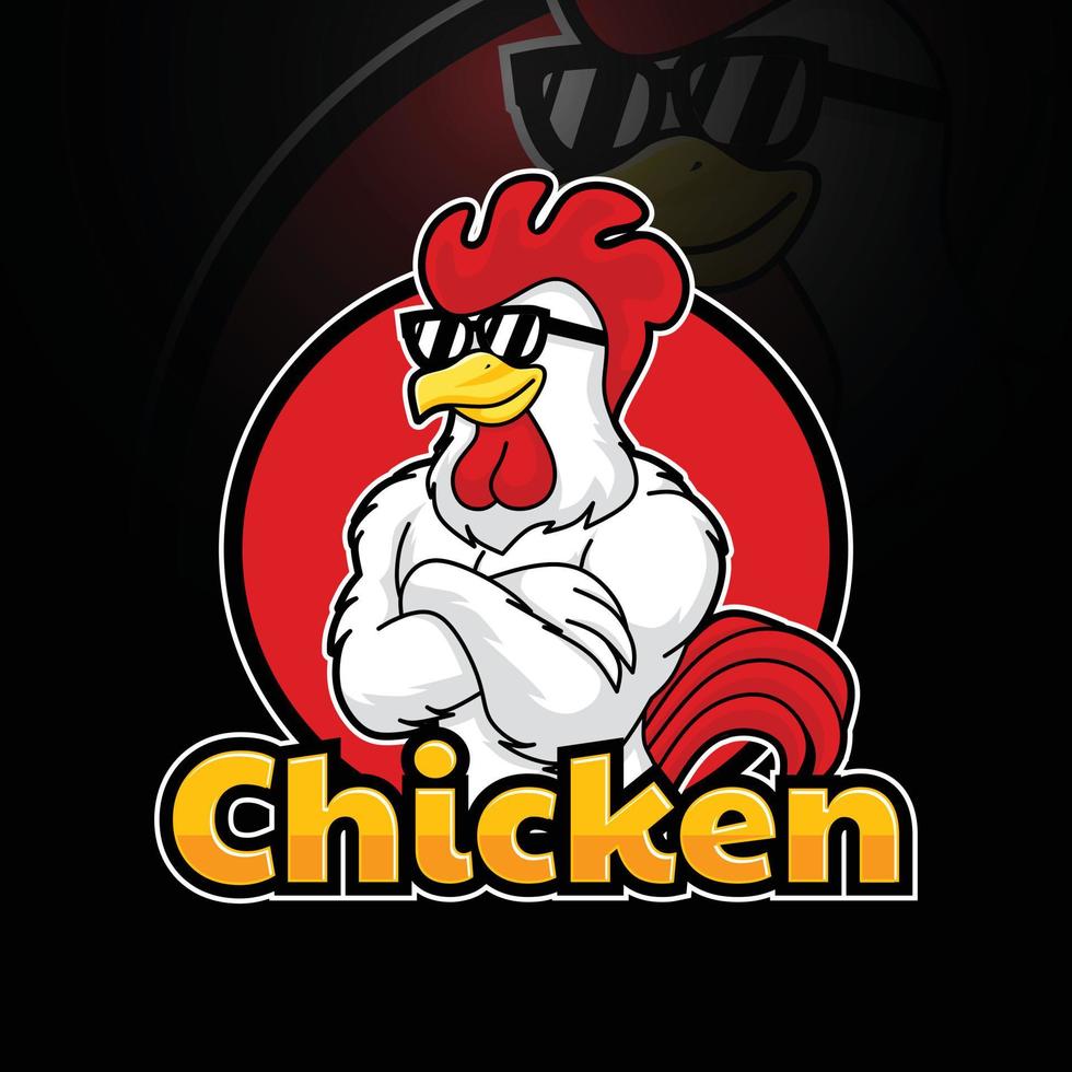 pollo mascota registro diseño vector