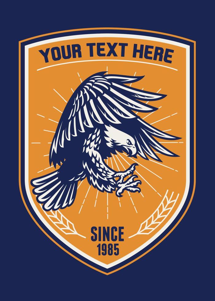 badge eagle and shield vector