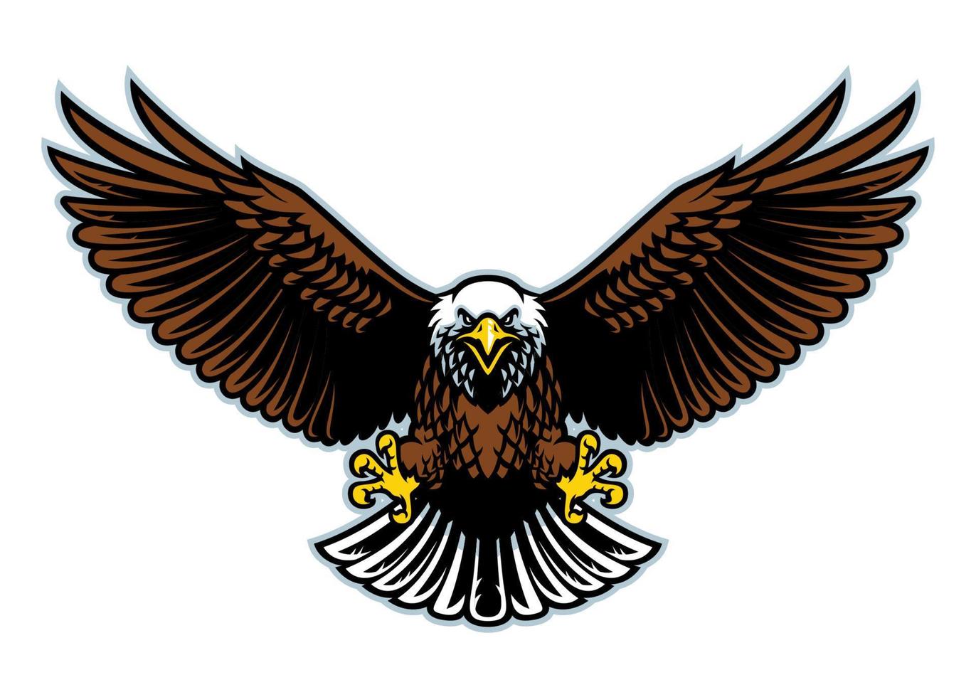 bald eagle wings open vector