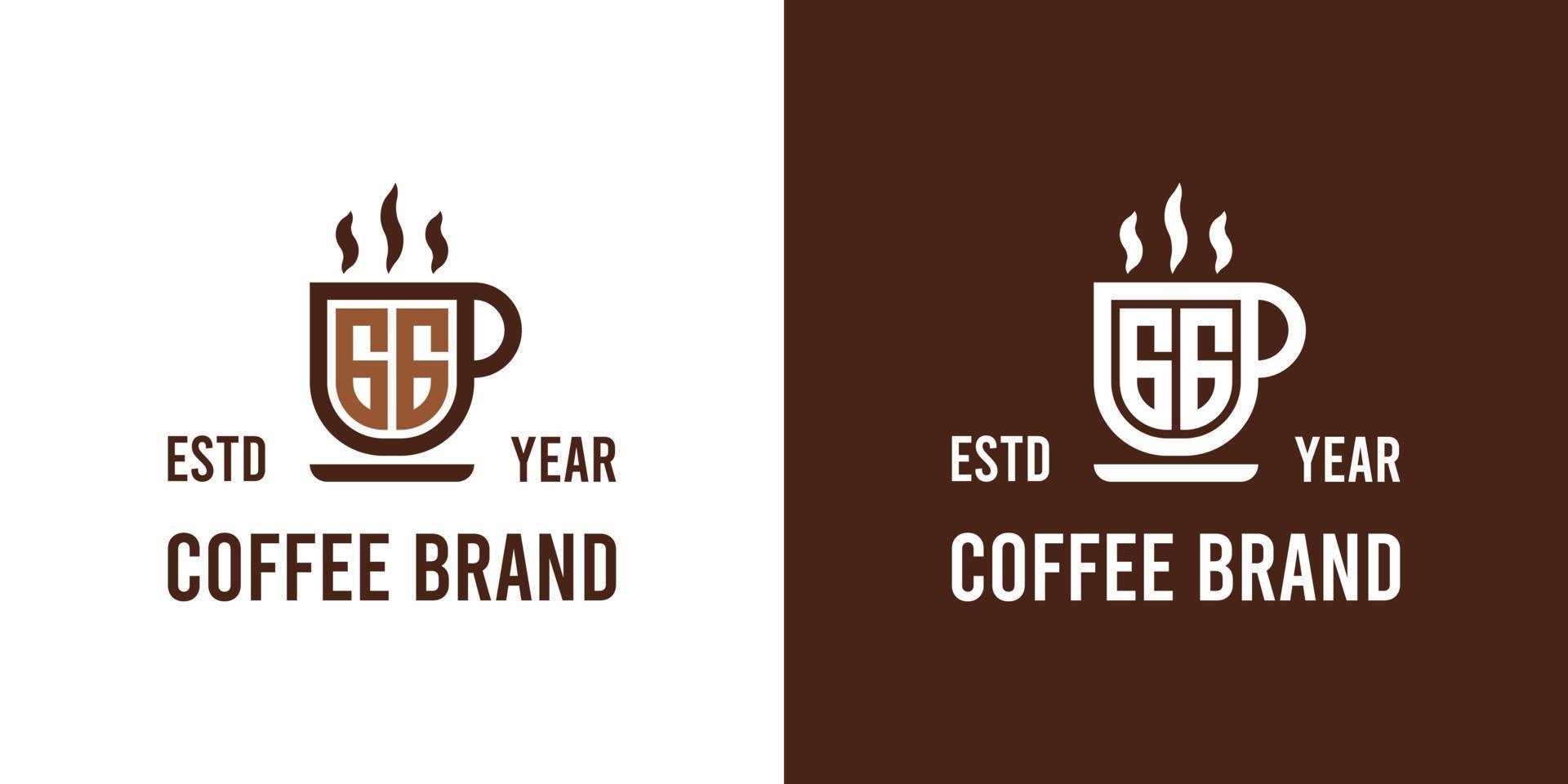Letter GG Coffee Logo, suitable for any business related to Coffee, Tea, or Other with GG initials. vector