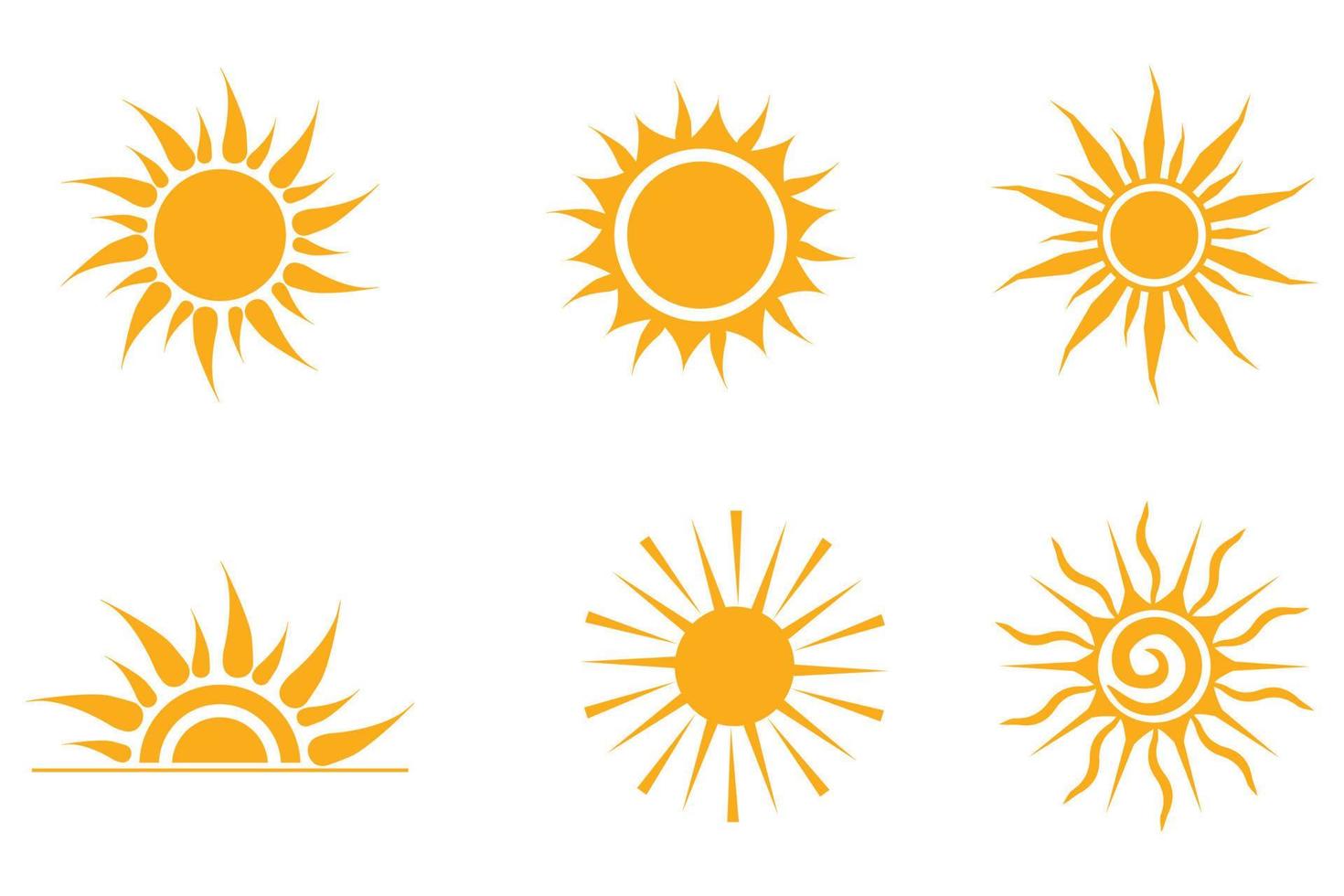 Set of sun icons.Set of sun icons .Vector illustration isolated on white background. vector