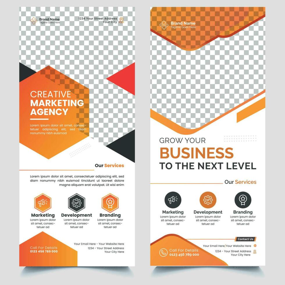 Corporate rollup banner template, advertisement, pull up, polygon background, vector illustration, business flyer, and display banner for your Corporate business, company, and restaurant