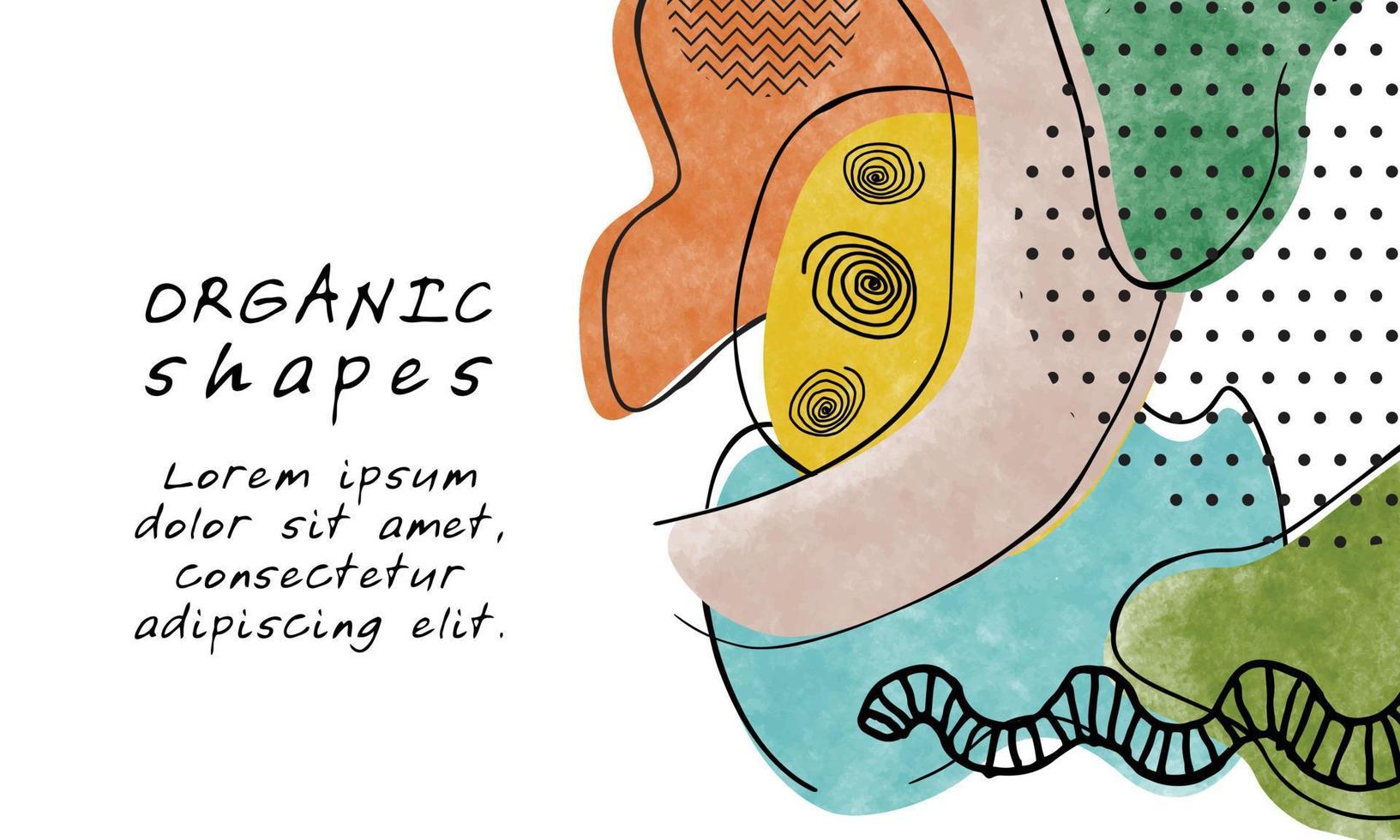 un vistoso acuarela estilo mano dibujado orgánico formas antecedentes vector