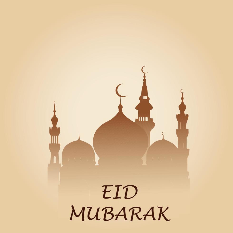 estilo moderno Ramadán kareem y eid Mubarak saludo tarjetas con social medios de comunicación diseño, eid Mubarak icono, vector elementos, luna, mezquita, y logo