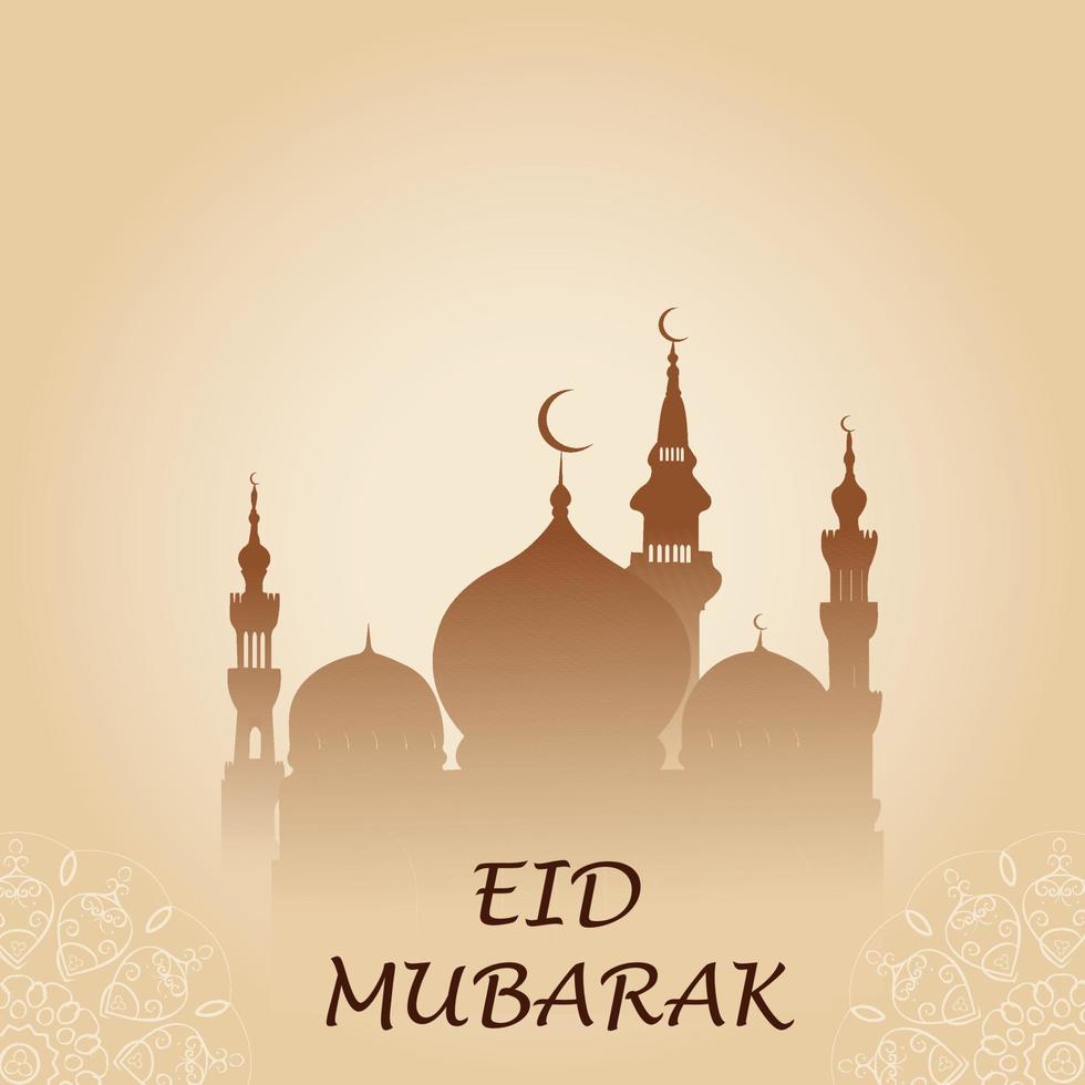Modern-style Ramadan Kareem and Eid Mubarak greeting cards with social media design, Eid Mubarak Icon, Vector elements, moon, mosque, and Logo