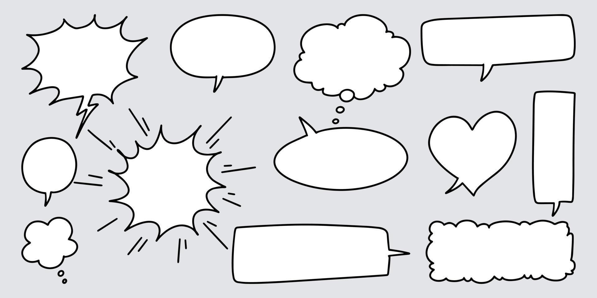 Doodle sketch style of speech bubbles hand drawn illustration. for concept design. vector