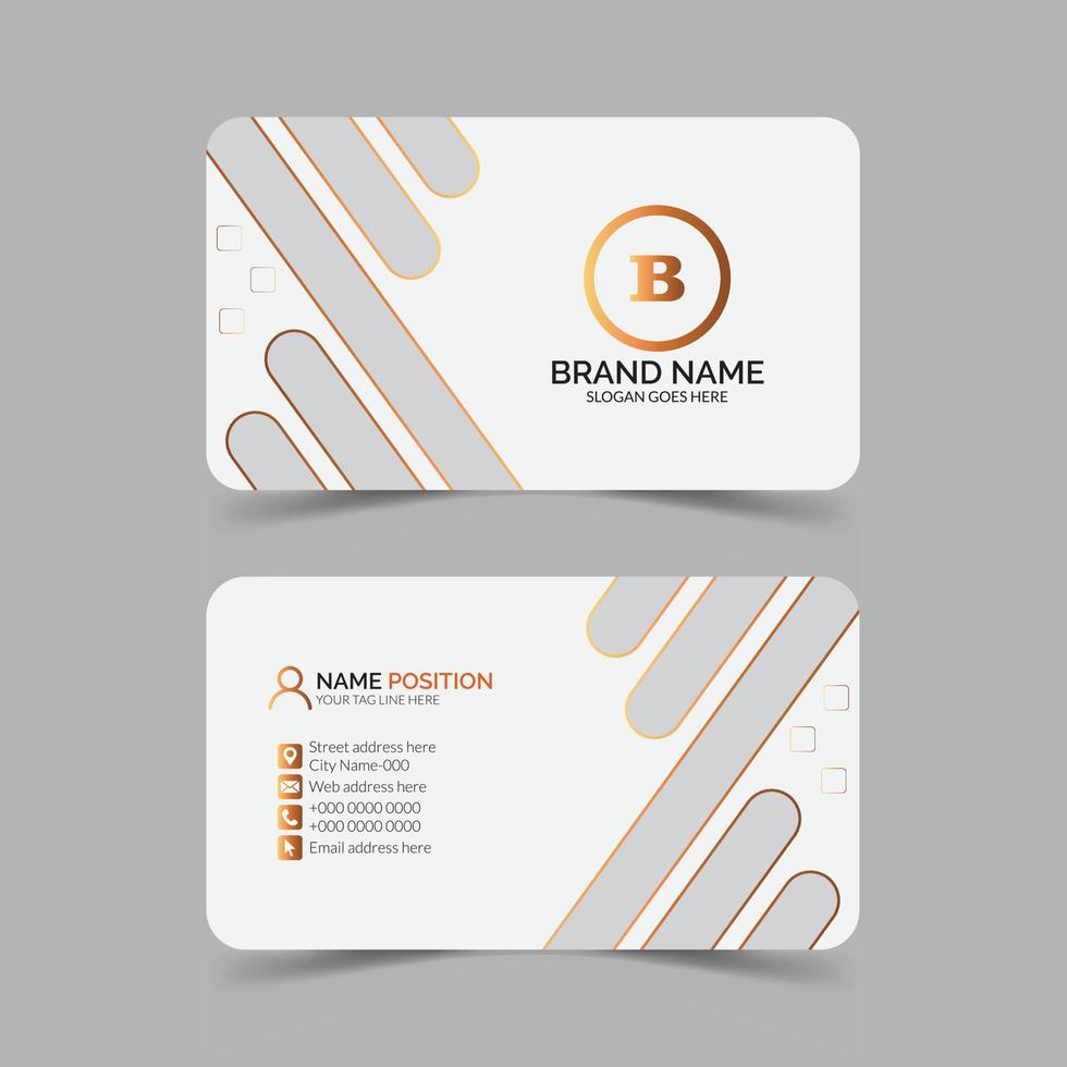 Stylish corporate business card template design with mockup vector