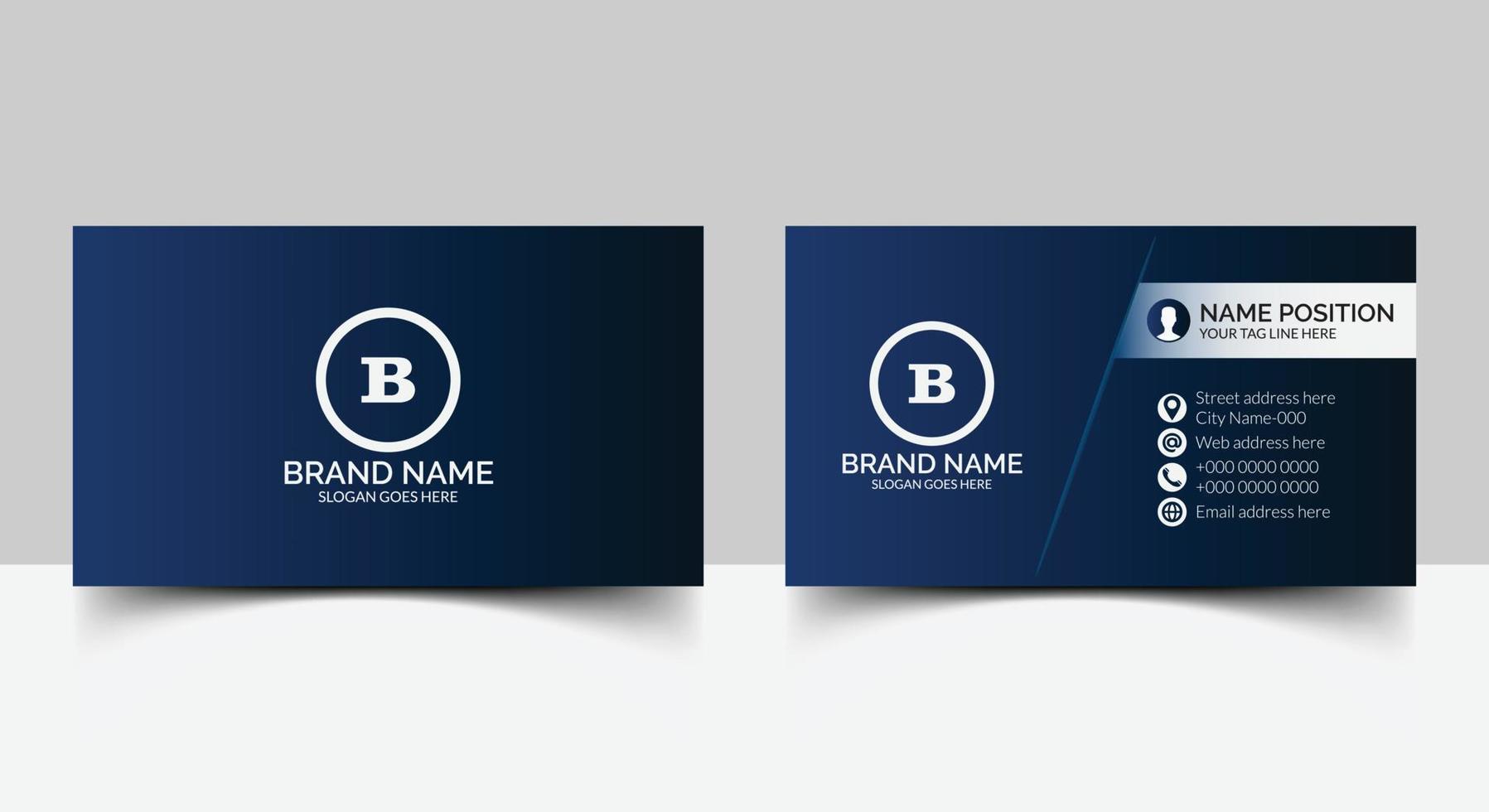 Stylish corporate business card template design with mockup vector