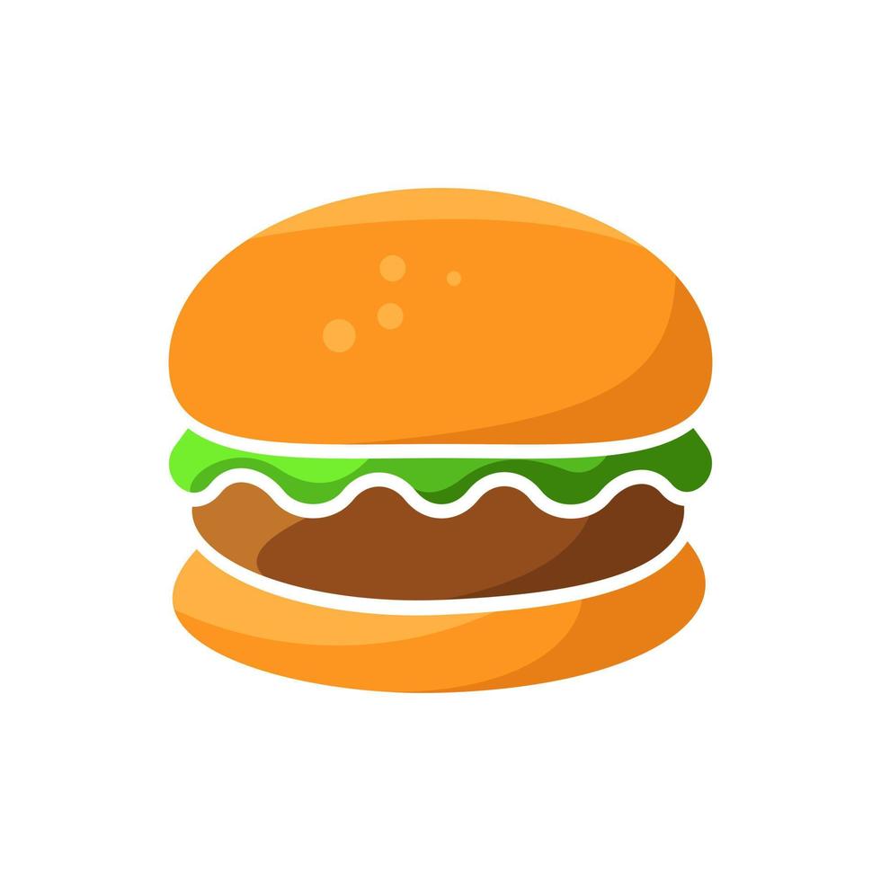 Colorful Burger Flat Glyph Vector Icon Illustration