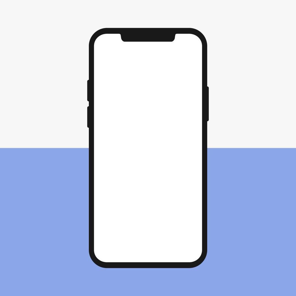 Black Notch Smartphone White Display Mockup Modern Device Vector Illustration