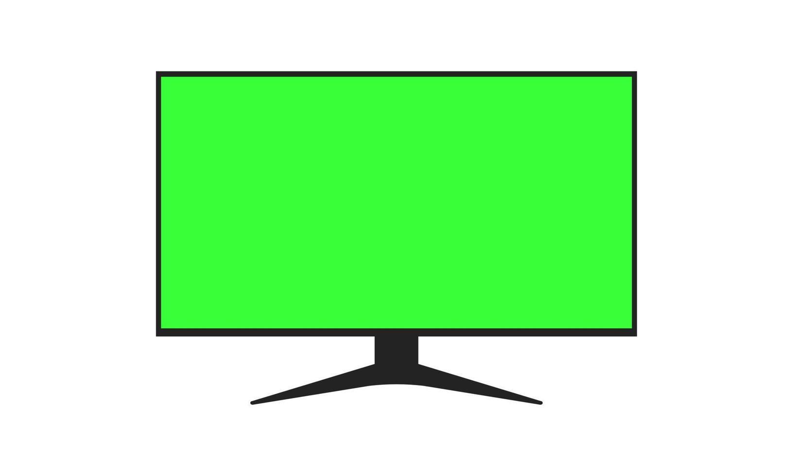 verde pantalla plano amplio televisión vector ilustración