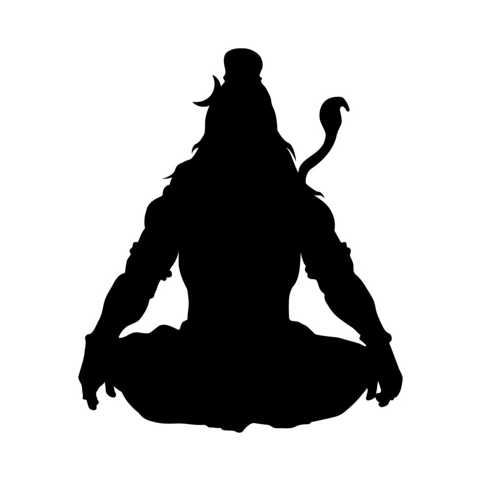 Lord Shiva Mahadev Hindu God Silhouette Vector Illustration