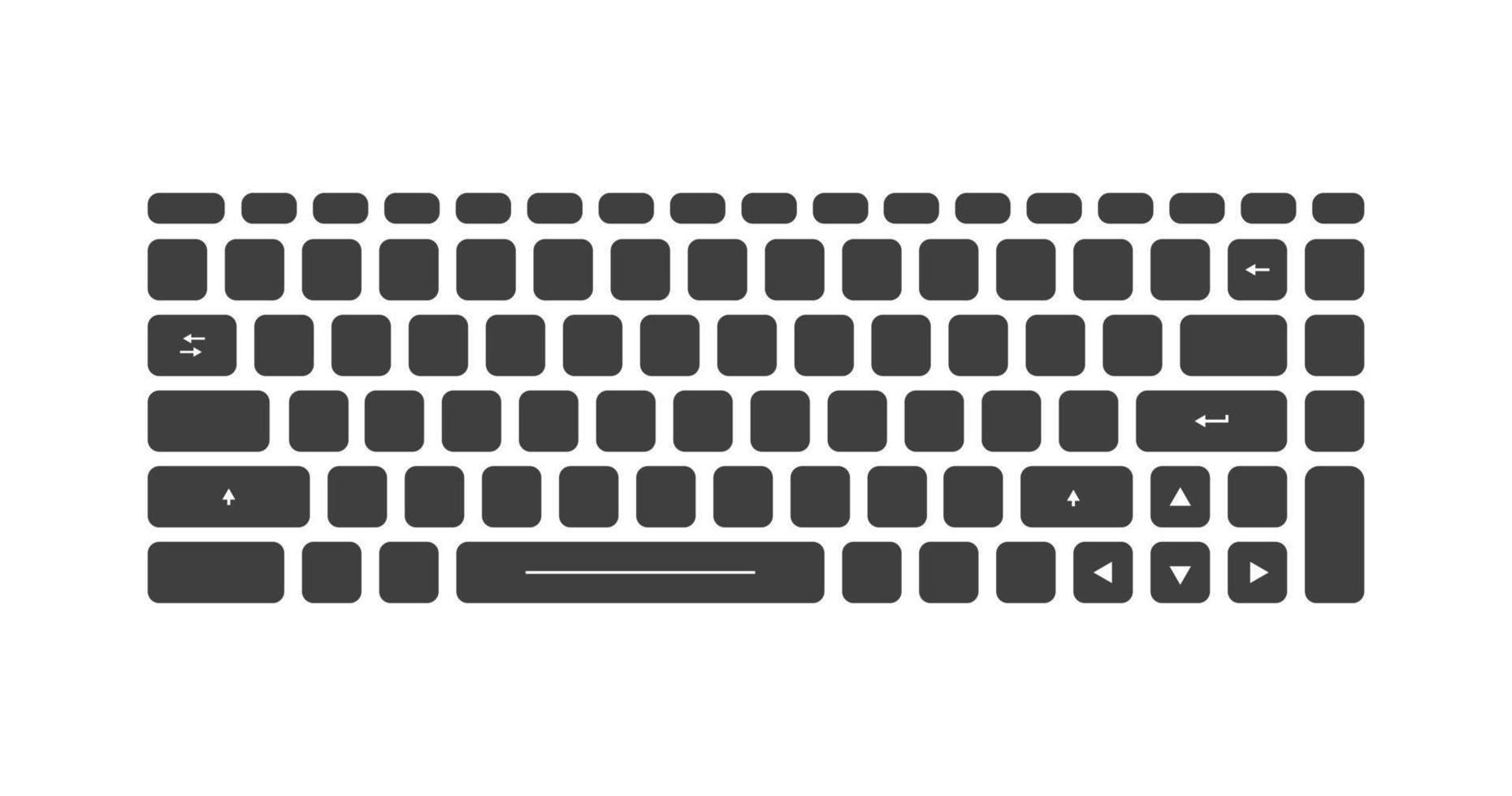 negro teclado llaves aislado vector ilustración