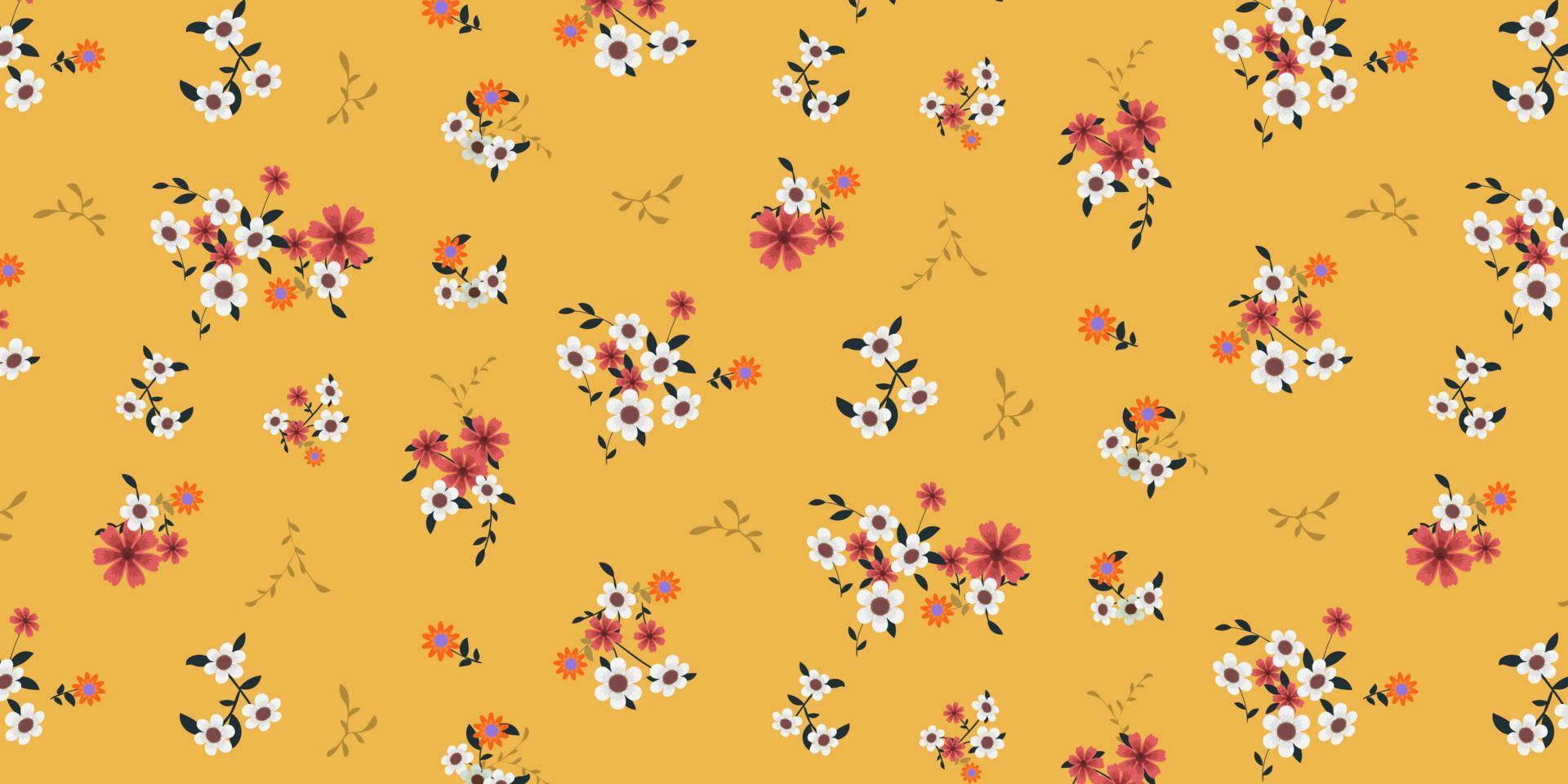 Beautiful seamless pattern with simple flowers. Background with decorative floral ornaments for textiles, wrappers, fabrics, clothing, covers, paper, printing, scrapbooking. soft color flower vector