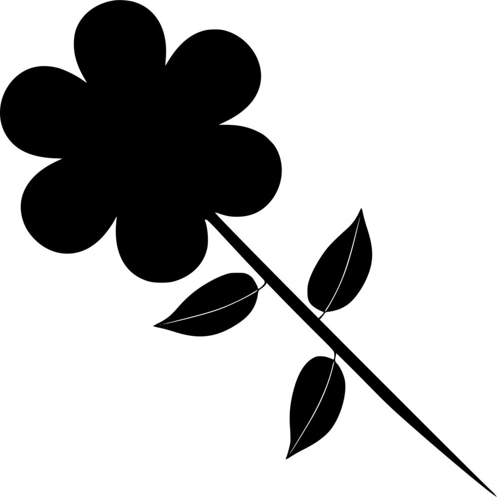 Vector silhouette of Flowers on white background
