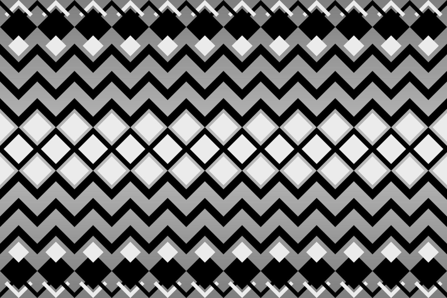 Black and white geometric ethnic seamless pattern design for wallpaper, background, fabric, curtain, carpet, clothing, and wrapping. vector