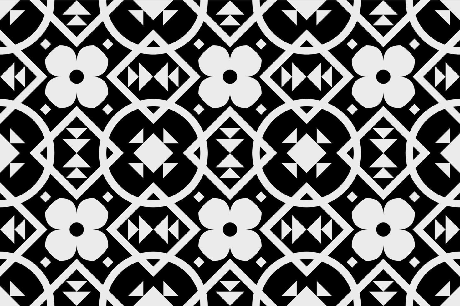 Black and white geometric ethnic seamless pattern design for wallpaper, background, fabric, curtain, carpet, clothing, and wrapping. vector