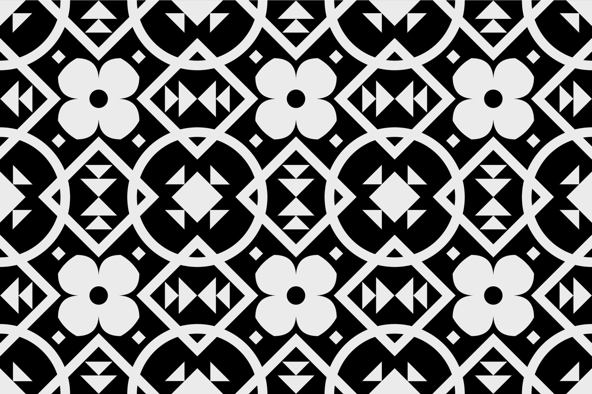 Black and white geometric ethnic seamless pattern design for wallpaper