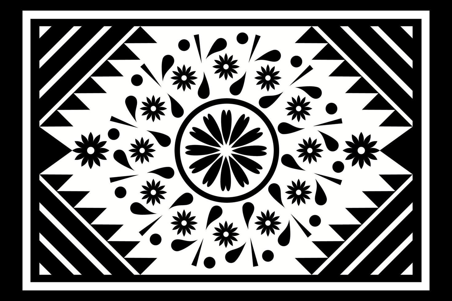 diseño de patrones sin fisuras étnicos geométricos en blanco y negro para papel tapiz, fondo, tela, cortina, alfombra, ropa y envoltura. vector