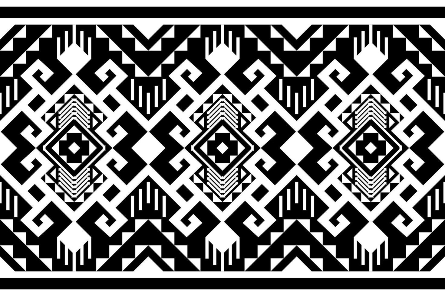 diseño de patrones sin fisuras étnicos geométricos en blanco y negro para papel tapiz, fondo, tela, cortina, alfombra, ropa y envoltura. vector