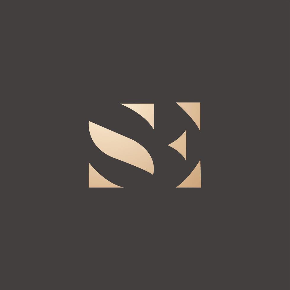 Luxury and modern SE letter logo design vector