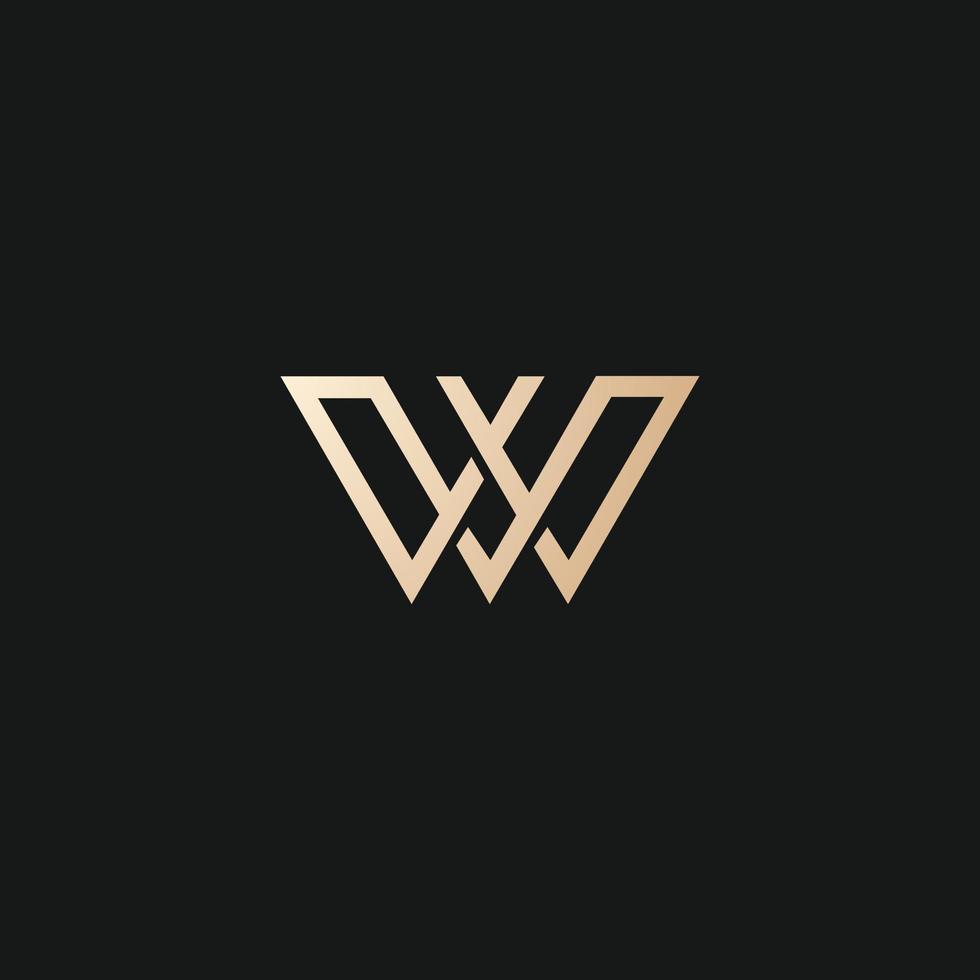 Luxury and modern W outline logo design vector