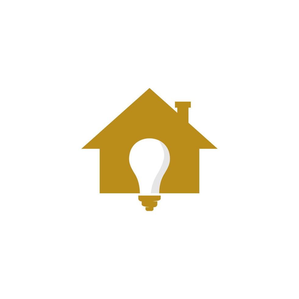 A logo for a house with a light bulb inside. vector