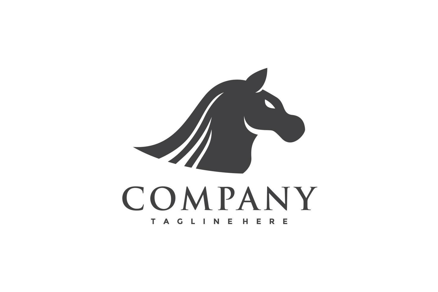 simple horse head logo vector