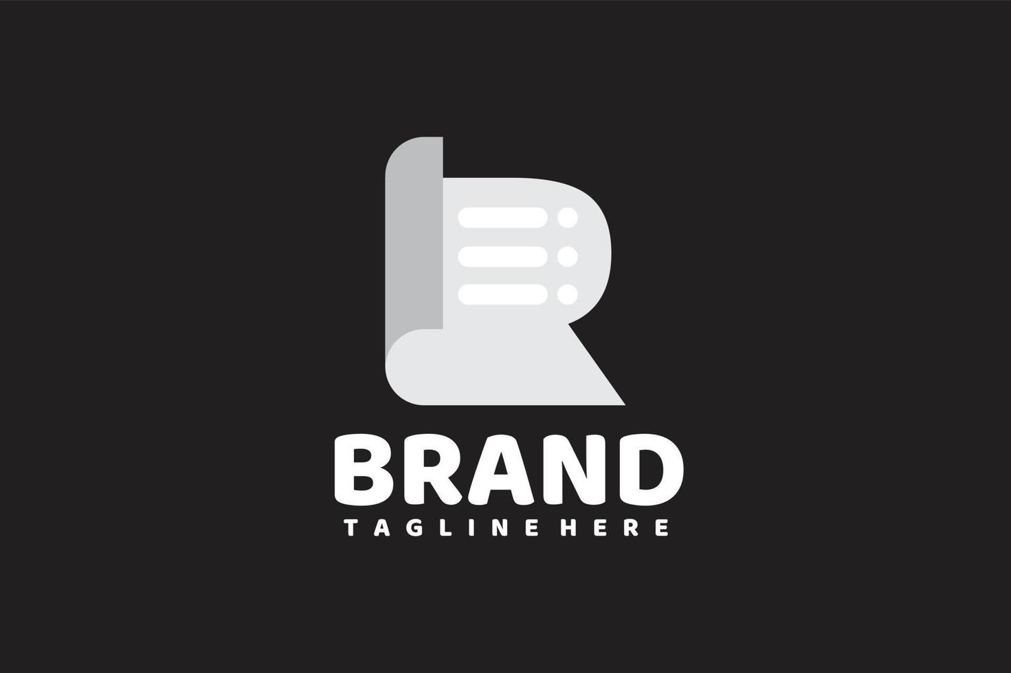 initial R paper logo vector