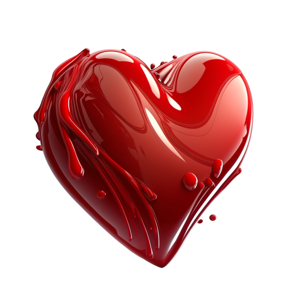 Golden Red Heart Valentine Day With Transparent Background png