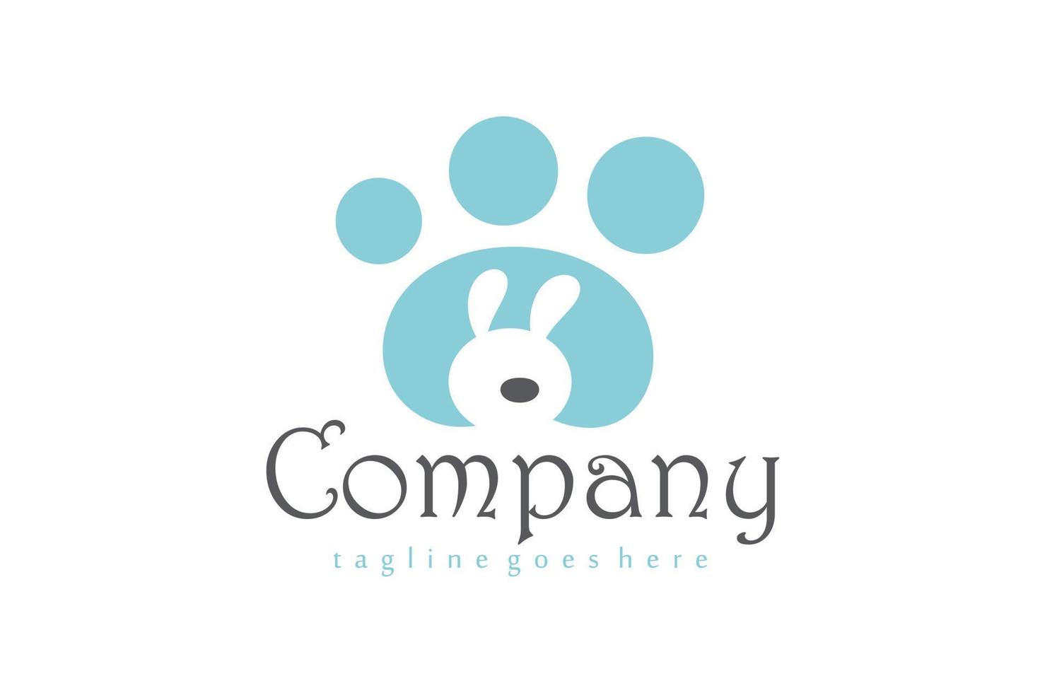 paw dog funny logo vector