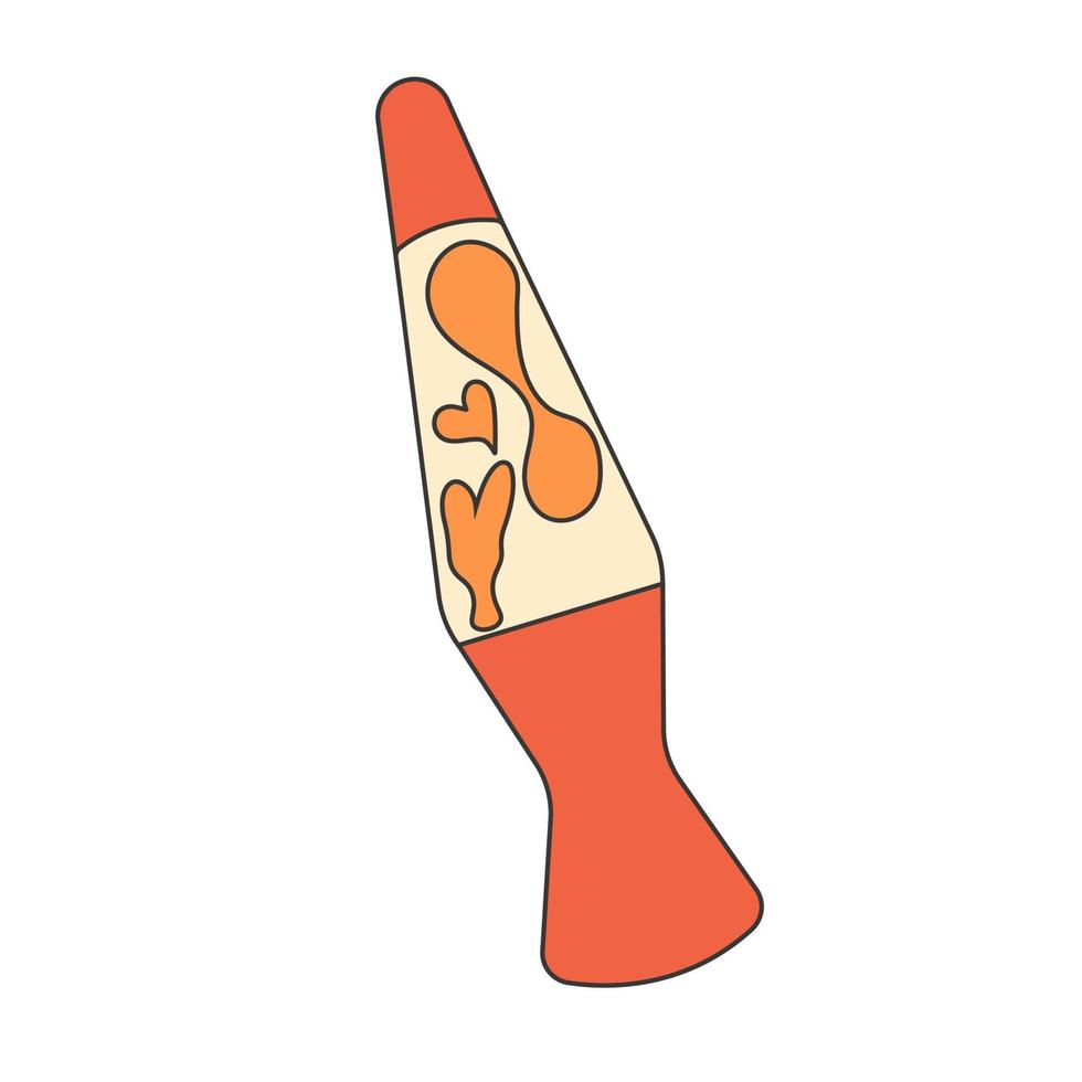 Retro groovy hippie 70s sticker. Lava lamp sticker in trendy retro psychedelic cartoon style. vector