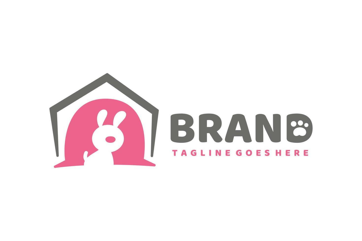 cute dog house logo vector