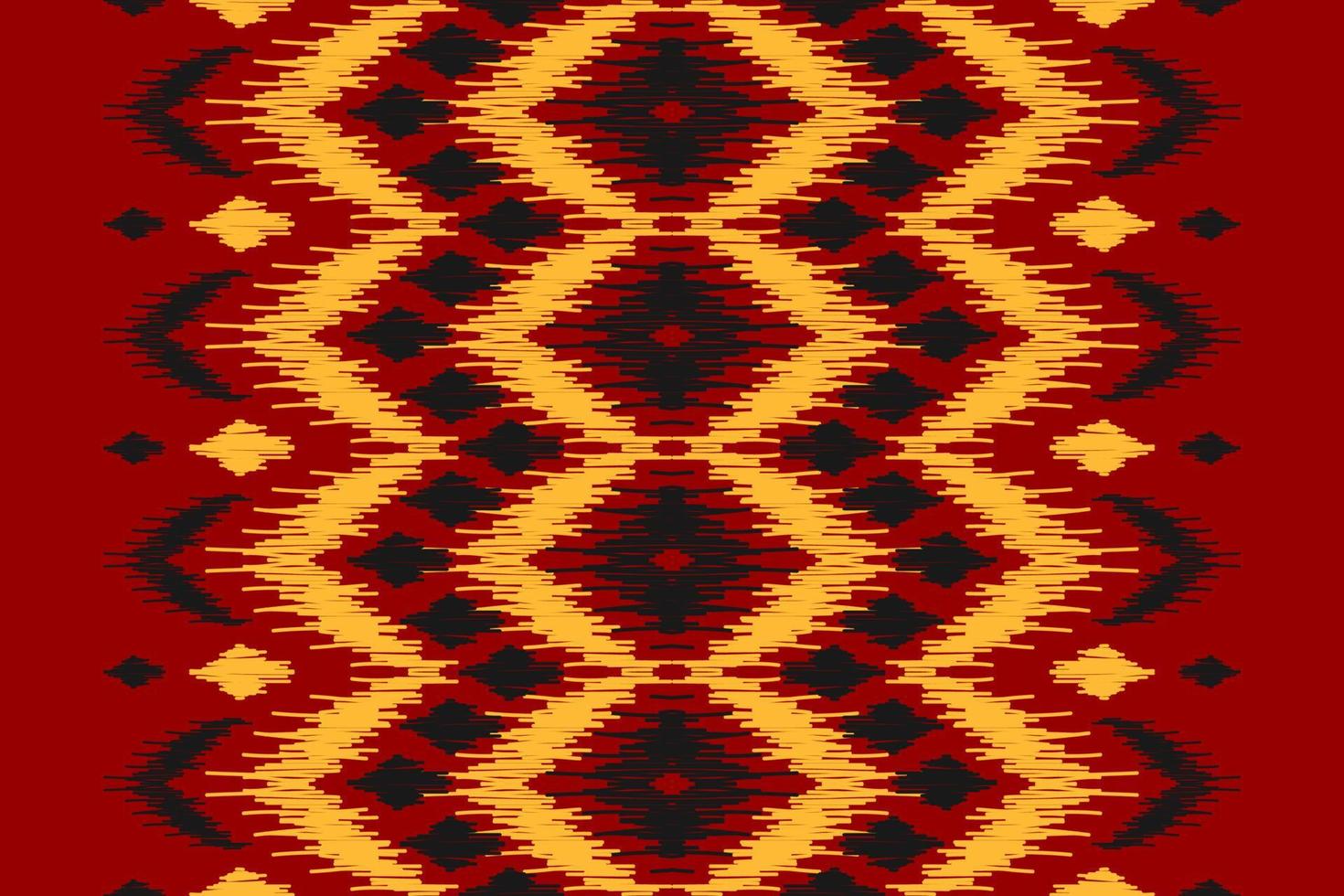 Beautiful ethnic tribal pattern art. Ethnic ikat red seamless pattern. American and Mexican style. vector